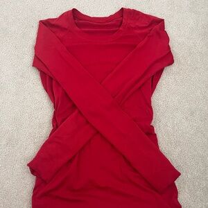 Lululemon Women's Red Long Sleeve Swiftly Top